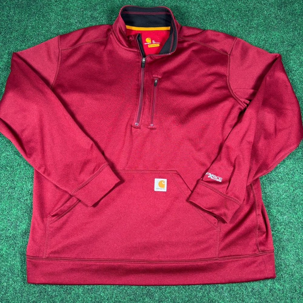 Carhartt Burgandy Force Extremes Half-Zip Pullover Sweatshirt Men’s XL